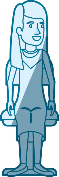 蓝色轮廓阴影的女人与图片下载