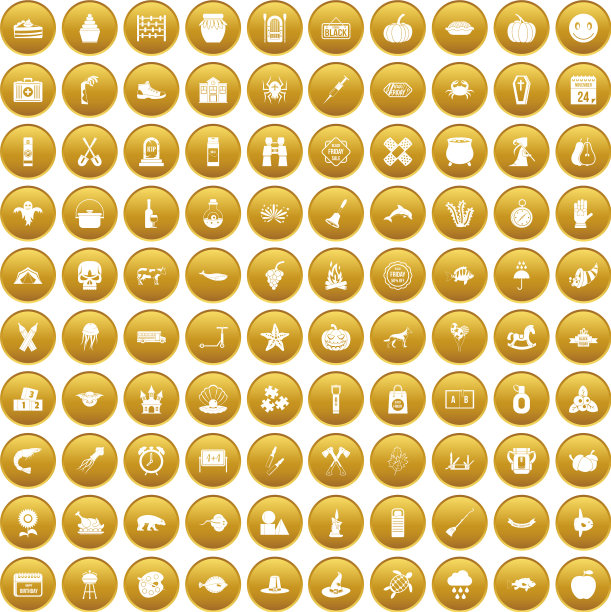 100秋季假日图标设置黄金图片下载