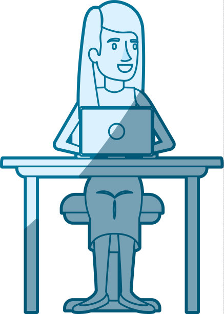 蓝色轮廓阴影的女人与图片下载