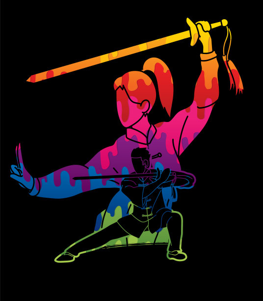 男人和女人功夫斗士武术图片下载
