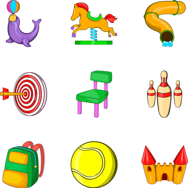 游乐园为青少年图标设置卡通图片下载