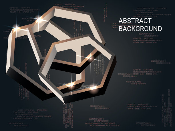 几何多边形在背景上闪闪发光图片下载