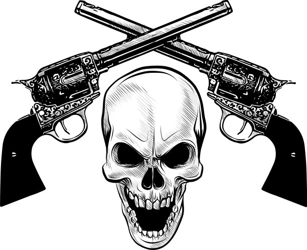 军徽与头骨垃圾设计t图片下载