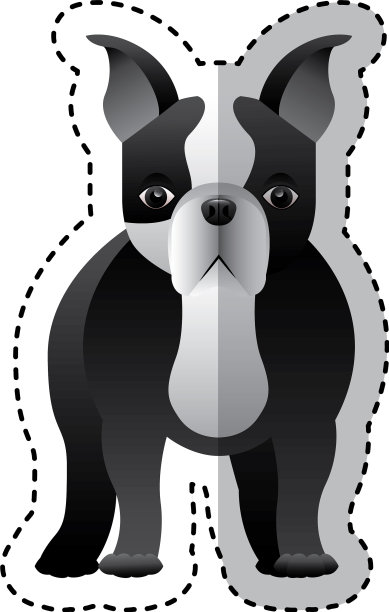 可爱的法国斗牛犬图标图片下载