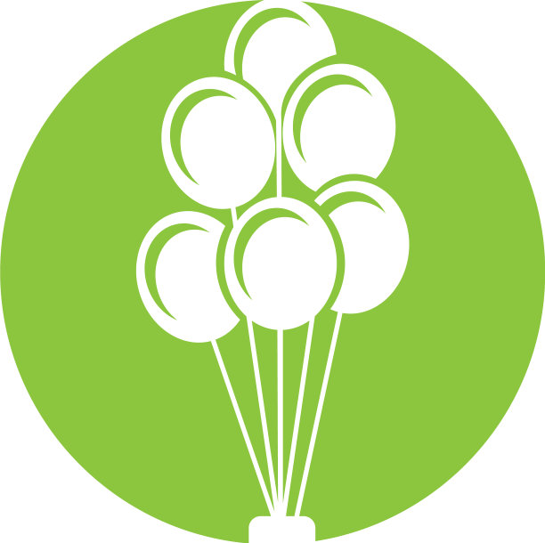 气球派对孤立图标图片下载