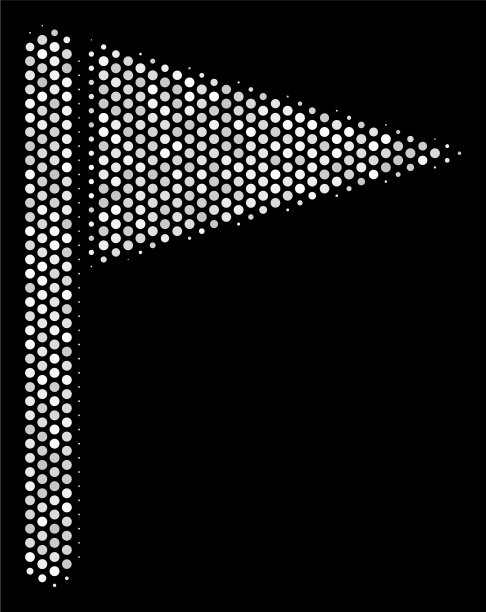 白点三角形旗帜图标图片下载