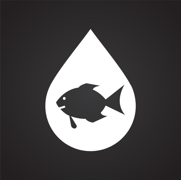 水滴图标在黑色背景的图形图片下载