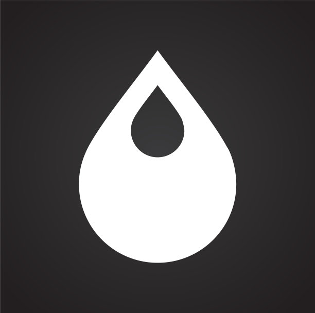 水滴图标在黑色背景的图形图片下载
