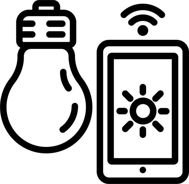 智能灯泡控制图标轮廓样式图片下载