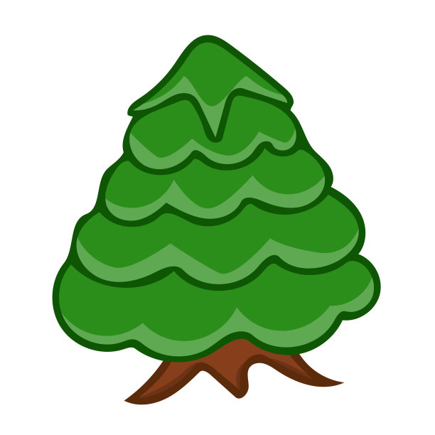 圣诞树孤立在白色的背景图片下载