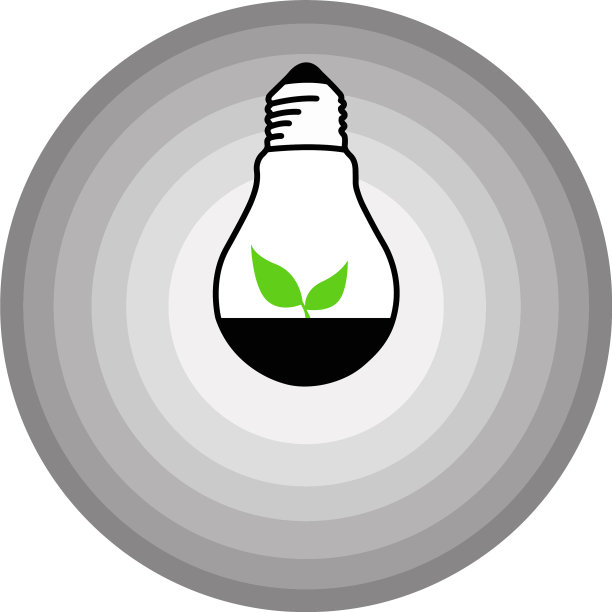 叶球状标志在灰色的阴影圆圈图片下载