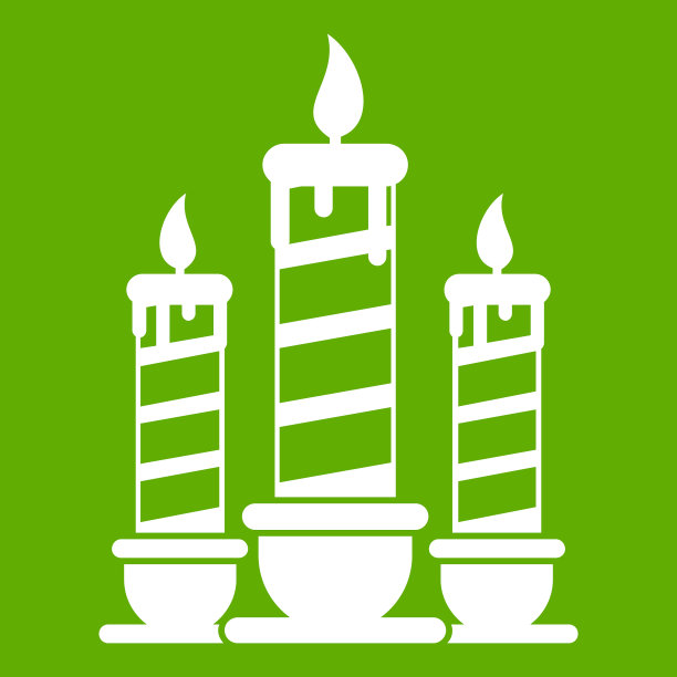 绿色节日蜡烛图片下载