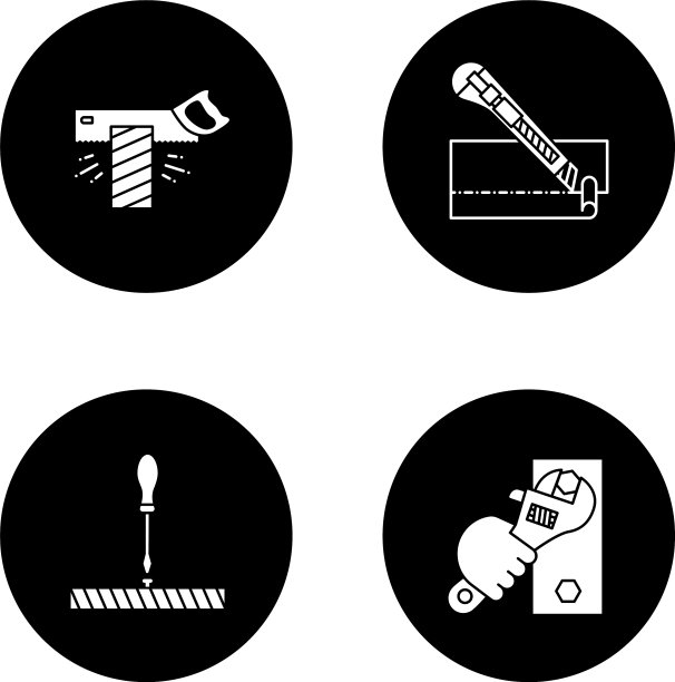 建设工具字形图标集图片下载