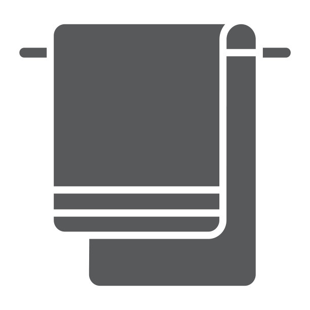 毛巾字形图标，浴室水疗纺织品标志图片下载