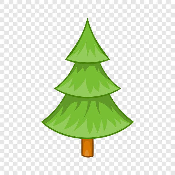 冷杉树图标在卡通风格图片下载