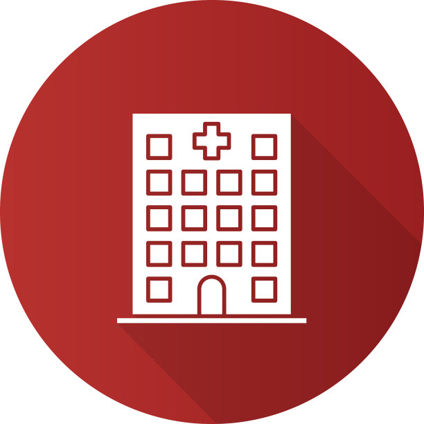 医院平面设计长阴影字形图标图片下载