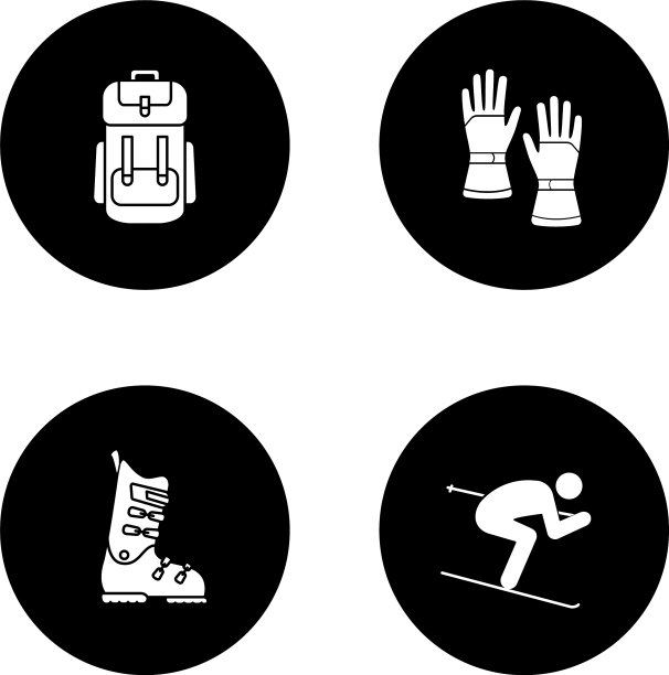 冬季活动字形图标集图片下载