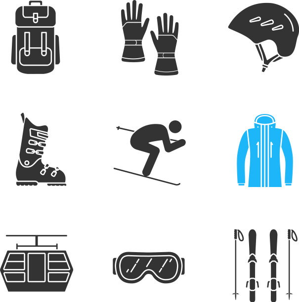 冬季活动字形图标集图片下载