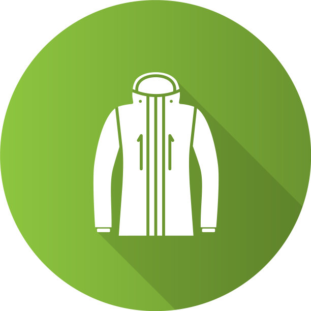 滑雪服平面设计长影子字形图标图片下载