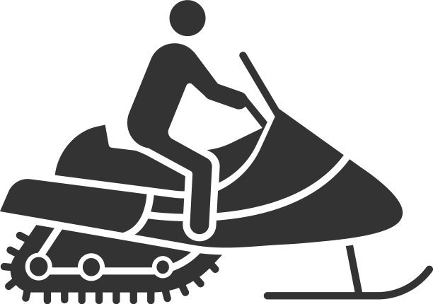 男子驾驶雪上摩托字形图标图片下载