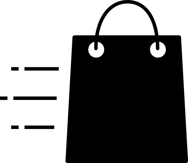 飞行购物袋字形图标图片下载