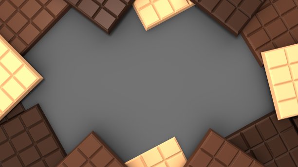 巧克力棒框架与地方的文本。3 d渲染。图片下载
