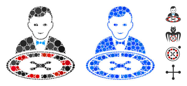 轮盘赌经销商组成图标圈图片下载