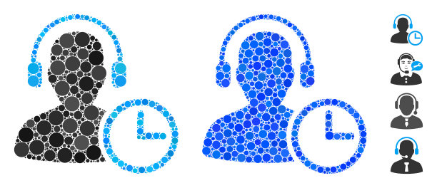 操作人员时间马赛克圆点图标图片下载