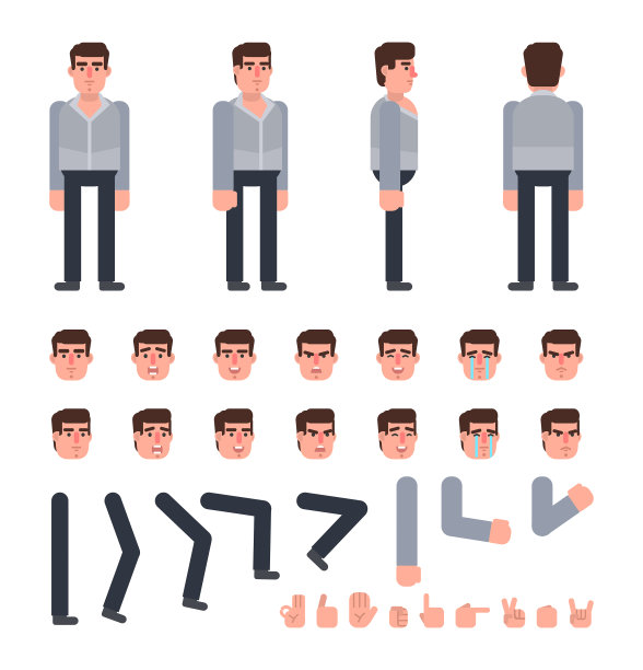 欧洲人在灰色套衫和深色裤子创作工具包图片下载