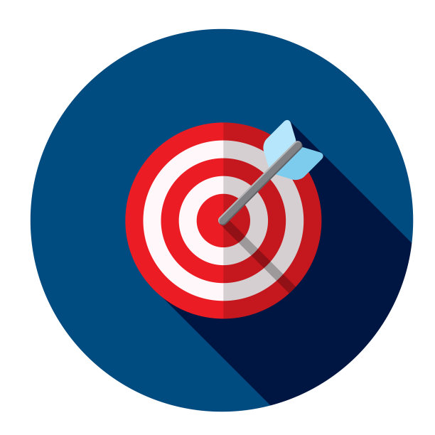 带有目标符号的圆形蓝色按钮图片下载