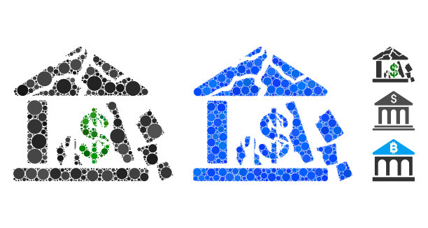 破碎银行马赛克图标圆点图片下载