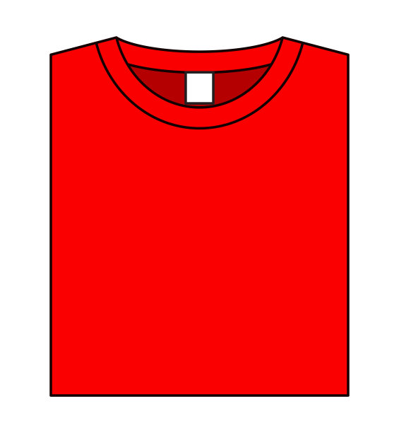红色t恤折叠与标签大小矢量为模板图片下载