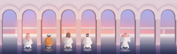 虔诚的穆斯林男子祈祷斋月卡里姆圣月的宗教概念图片下载