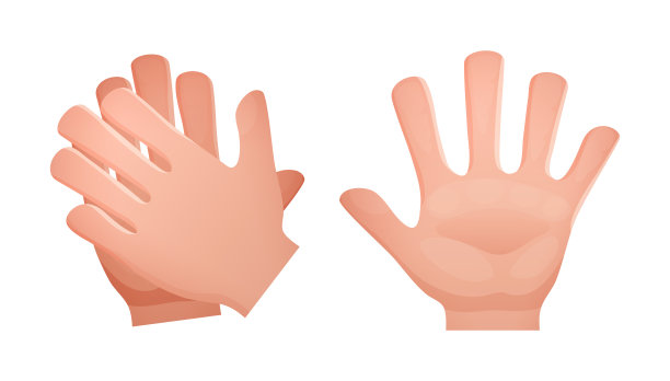 用手做笑脸。手势、停手手势、鼓掌手势。图片下载