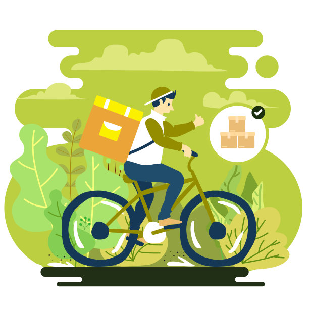 交付网站旗帜在平面插图矢量风格图片下载