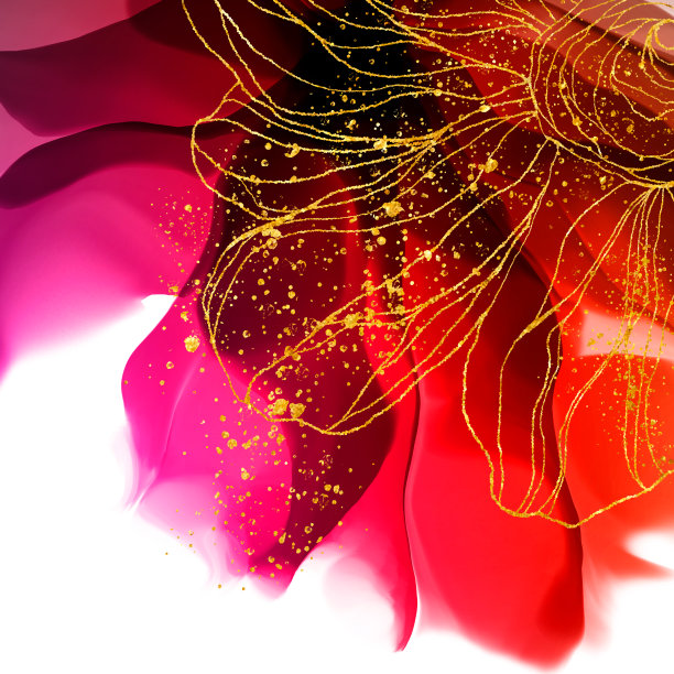 白色背景上的多色酒精油墨。水彩斑点。典雅的金纹墙纸。图片下载