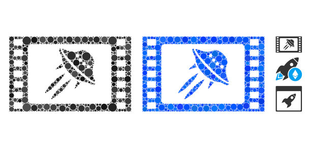 科幻电影马赛克图标圆点图片下载