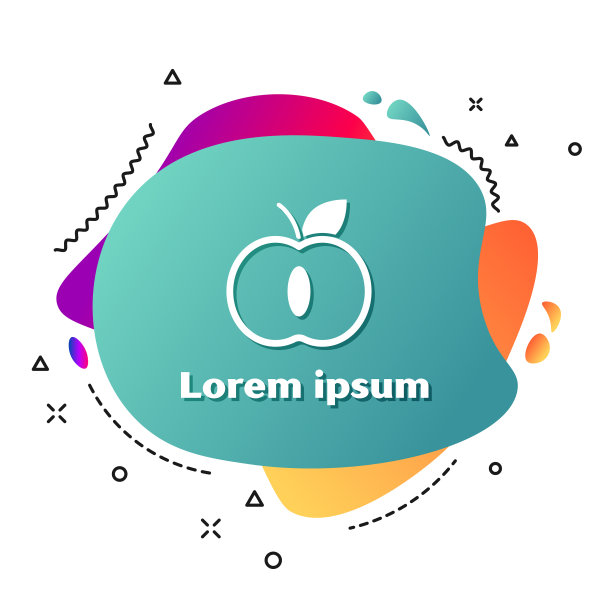 白色苹果图标孤立在白色背景图片下载