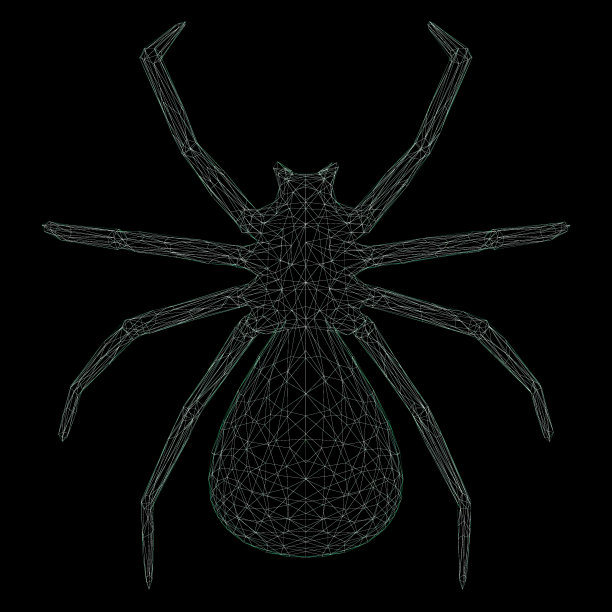 线框多边形黑寡妇图片下载