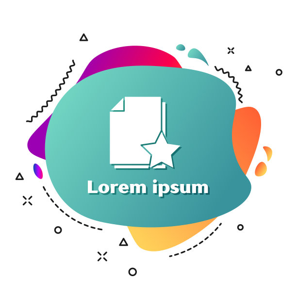 白色文档，星形图标隔离在白色上图片下载