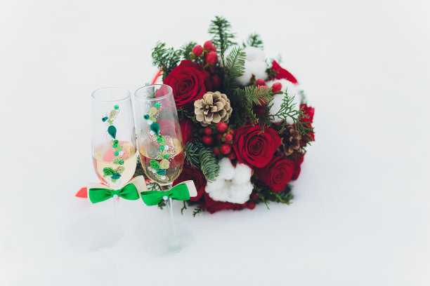 美丽的新娘花束。复古的图片。图片下载