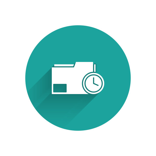 带有时钟图标的白色文件夹图片下载