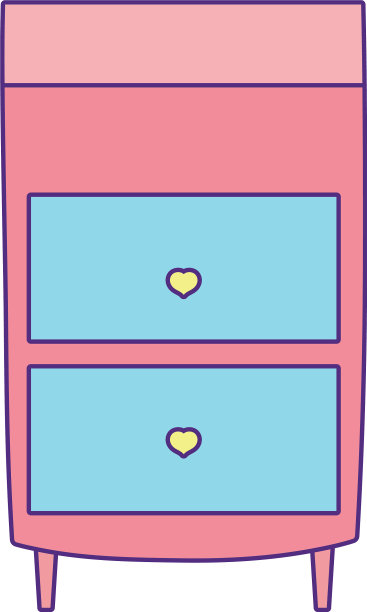 可爱的带抽屉的木柜家具图片下载