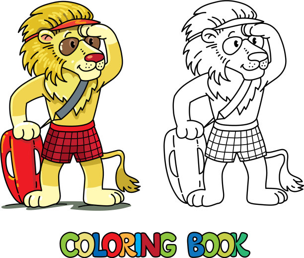 狮子救生员ABC着色书字母表l图片下载