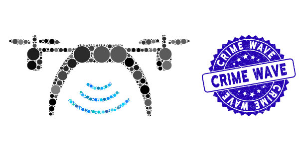 拼贴无人机wifi中继器图标与划痕图片下载