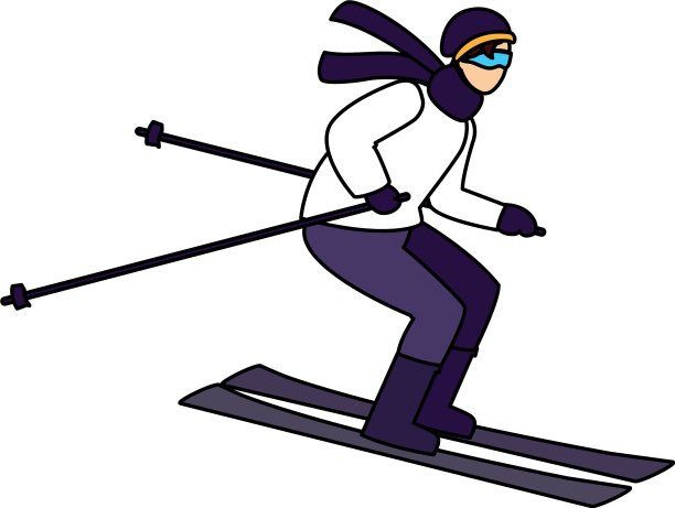 男子在白色上进行极端冬季运动图片下载