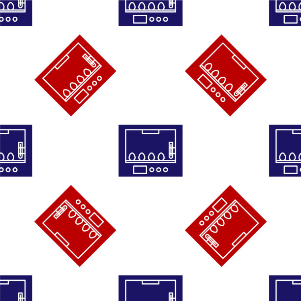 蓝色和红色孵卵器图标隔离图片下载