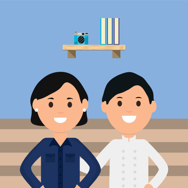 女商人和厨师的房间工作书架书籍图片下载