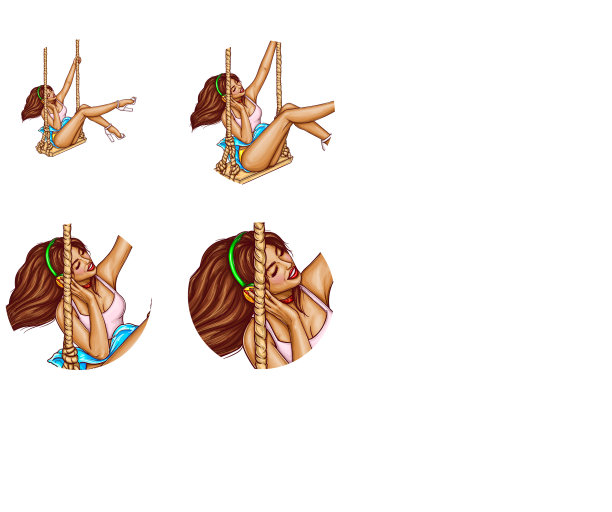 戴着耳机摇摆的女孩图片下载