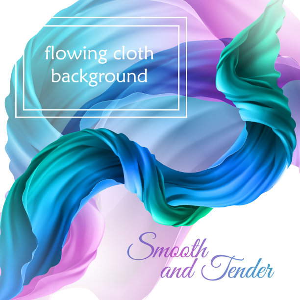 三维逼真的飞行流动的布料图片下载